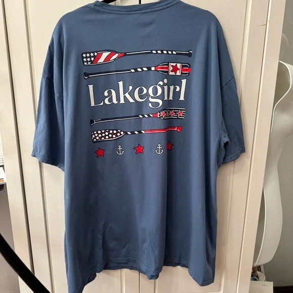 Lake Girl Americana paddles red white blue t-shirt xxl women’s - Picture 5 of 5